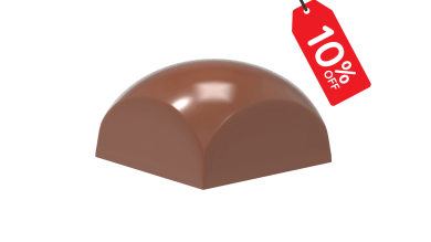Praline carrée en forme de dôme 