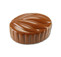 Oval praline with leaf 