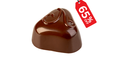 Dreieckpraline mit Dekor 