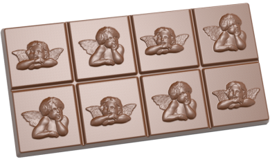 Moule Chocolat Tablette 10 Carrés Striés (x5) Chocolate World