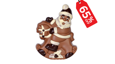 Weihnachtsmann auf Schaukelpferd 