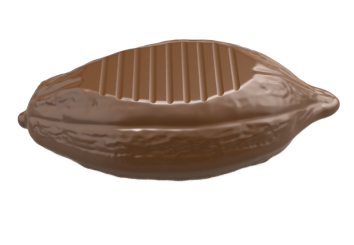 Kakaofrucht mit abgeflachtem Boden 