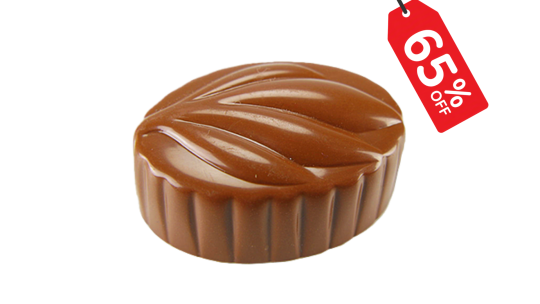 Ovale Praline mit Blatt 