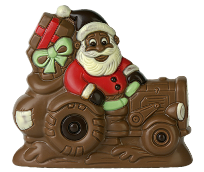 Weihnachtsmann auf Traktor 
